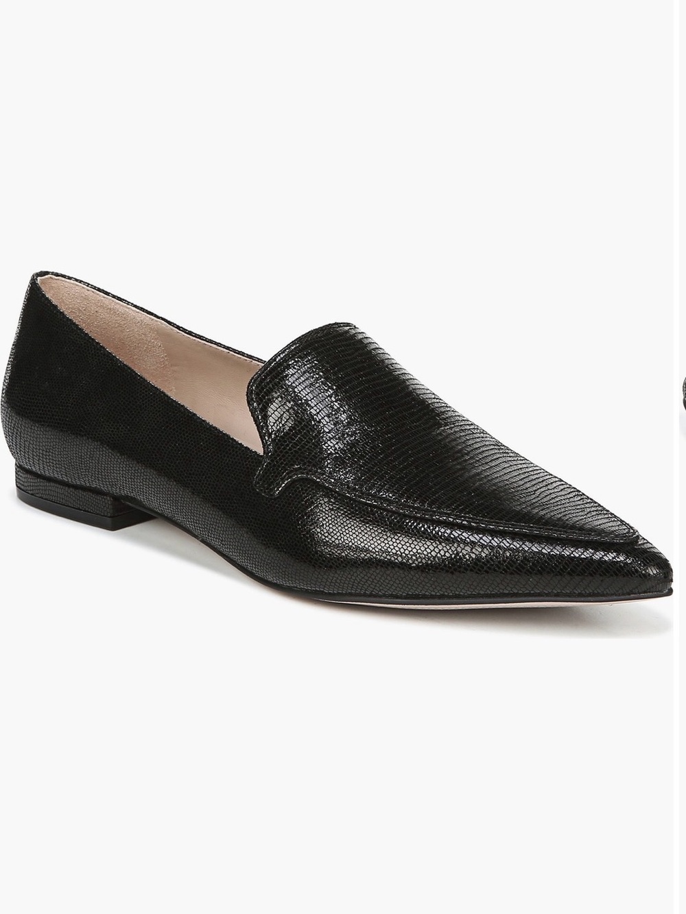 27 Edit Pointed Toe Black Leather Loafer - Women's Dress Flats. Size 12.